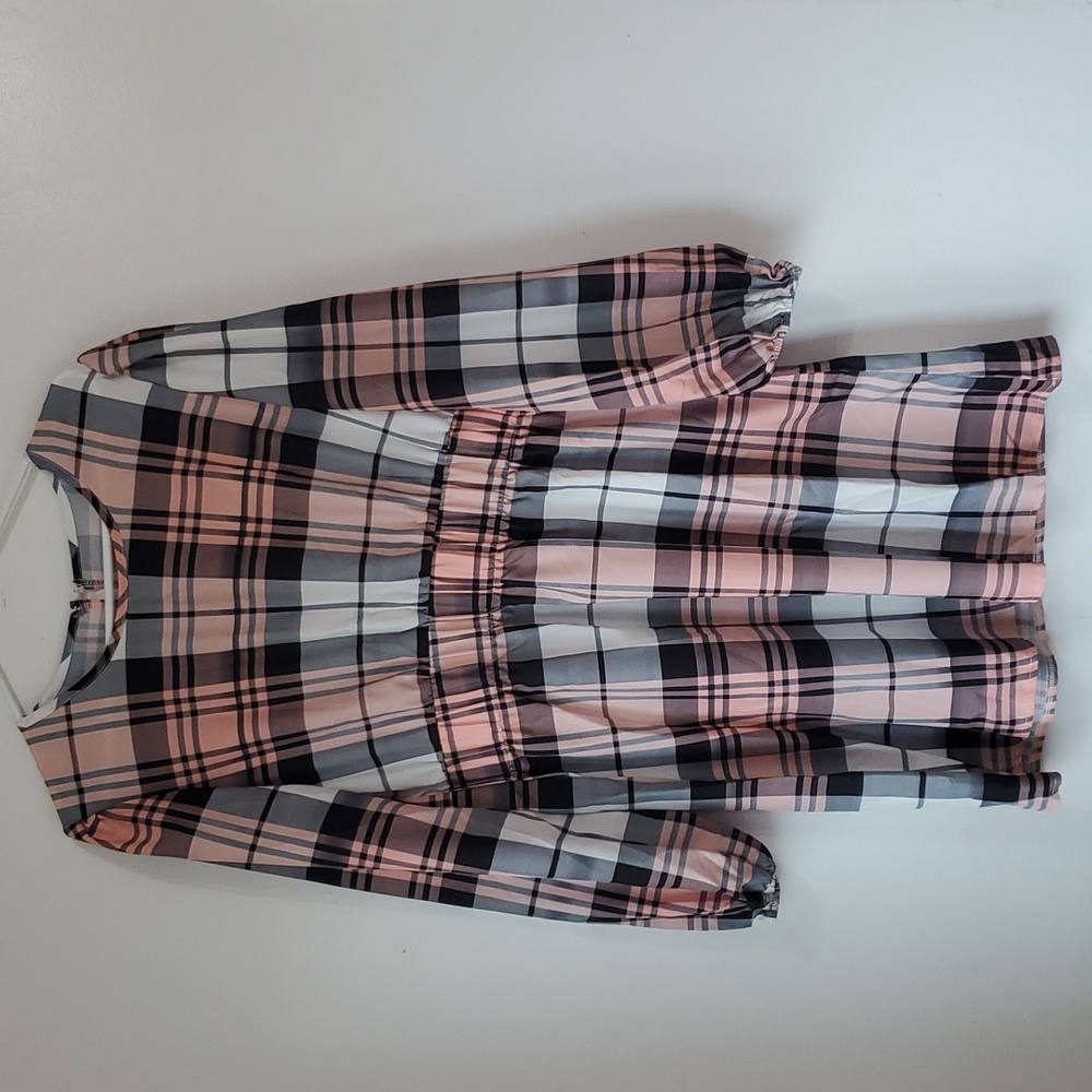 Shein plaid long sleeve dress